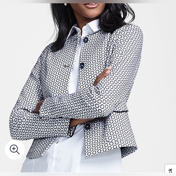 Brooks Brothers Floral Jacquard Cropped Jacket Size‎ 8 - Picture 2 of 15